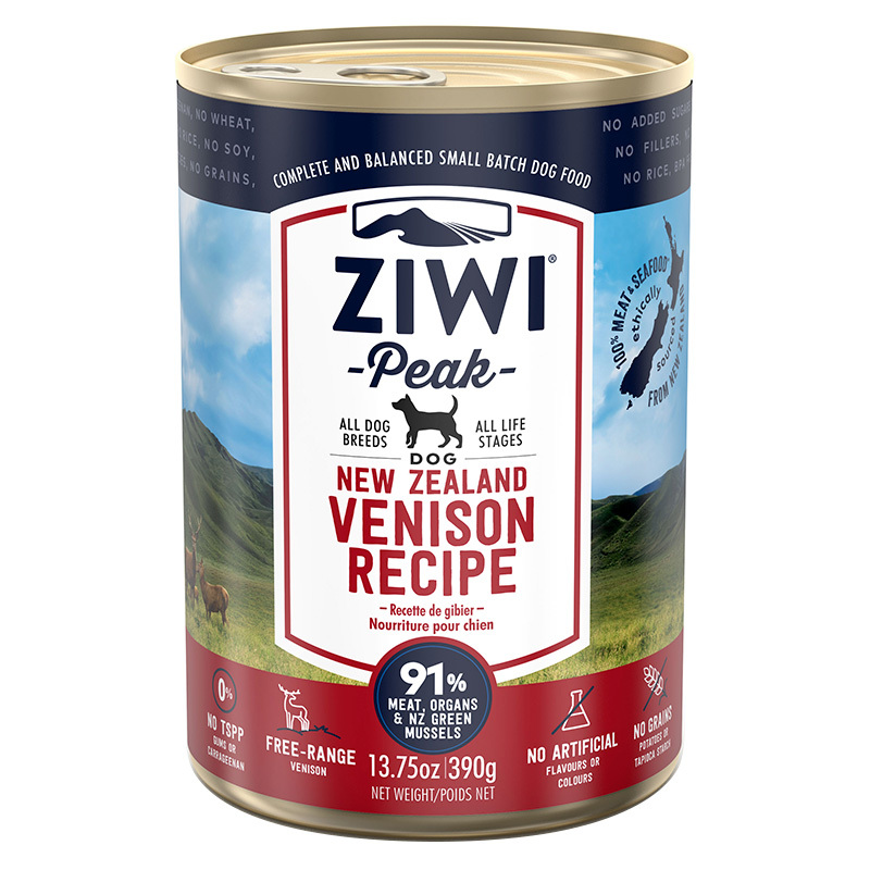 巅峰ZiwiPeak 鹿肉配方狗罐头 390g 高含肉量改善肠胃犬罐头