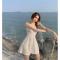 2021年夏季新款抹胸连体裤女大码胖mm高腰显瘦宽松阔腿短裤连衣裙 连体裤黑色 S码[ 80-100斤]