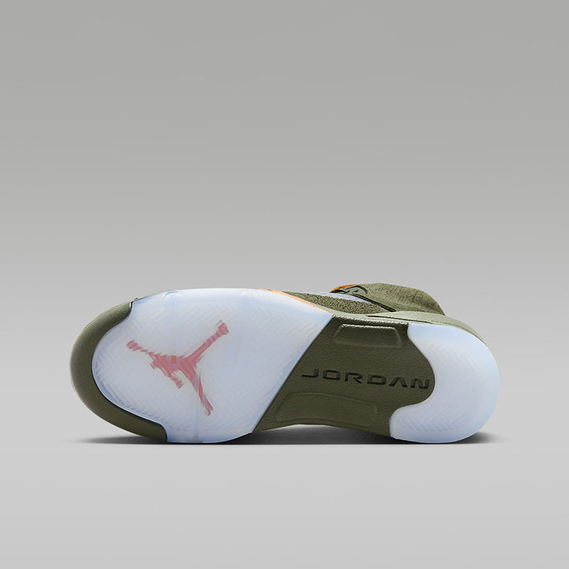 耐克Air Jordan 5 AJ5 军橄榄色高帮复古女款篮球鞋440888-308