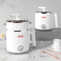 双喜 电煮锅多功能 电热锅迷你宿舍神器电火锅 1.2L带蒸笼多功能一体锅2-3人适用 囍DOUBLE HAPPINESS