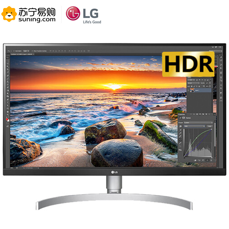 LG 27UK850 27英寸HDR10 UHD 4K超高清 IPS硬屏 带音箱99% sRGB旋转升降底座 Type-C接口 三面微边框电脑液晶显示器
