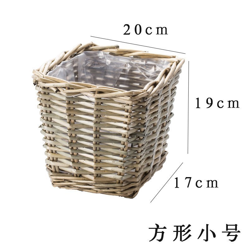 美帮汇柳编绿植花盆欧式田园手工非陶瓷吊兰小花盆创意绿萝盆栽高清大图
