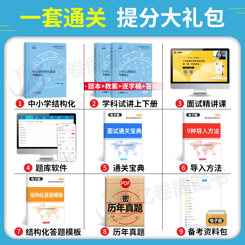 小学心理健康试讲+结构化(36篇试讲模板+配套网课) [正版]教资心理健康面试笔记小学初中高中学科试讲结构化答辩教案模板高清大图