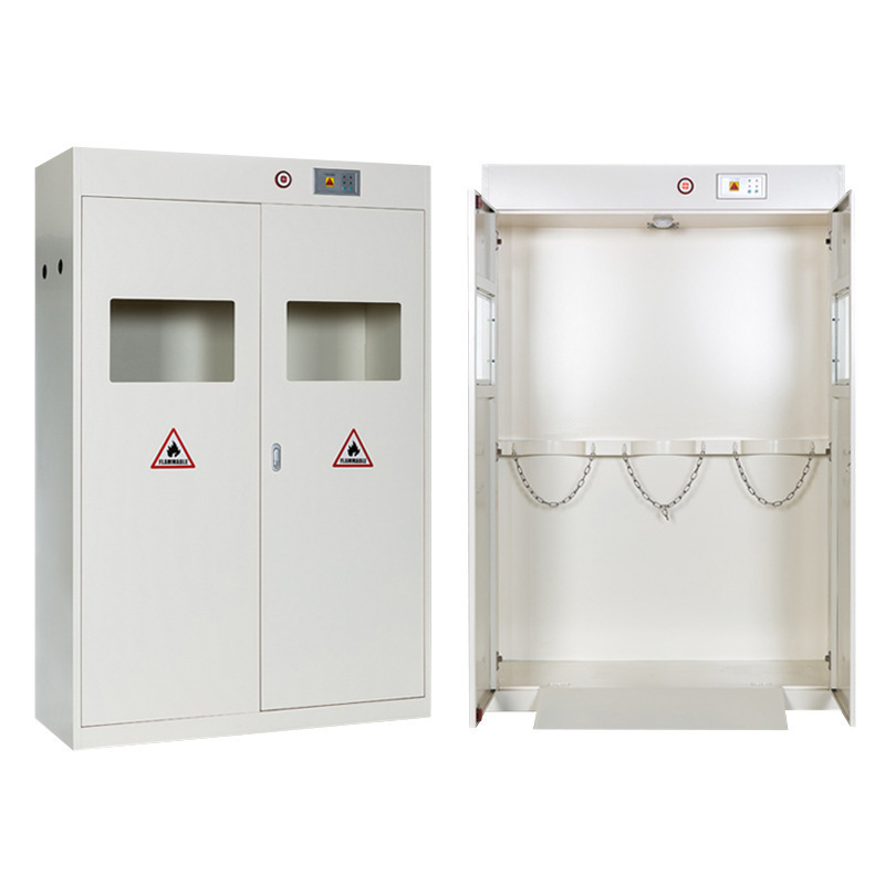 DXBG气瓶柜单双三瓶气瓶柜实验室气体安全钢瓶柜全钢智能带报警气瓶柜高清大图