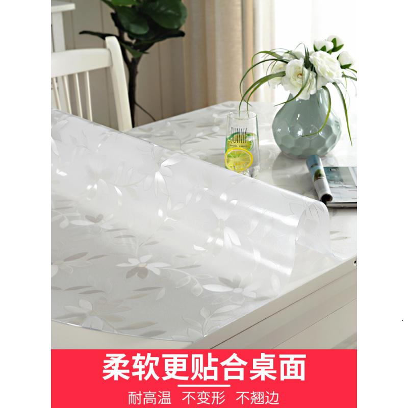 家柏饰(CORATED)伸缩折叠桌椭圆形桌布防水防烫防油免洗pvc软玻璃桌垫茶几餐桌布高清大图