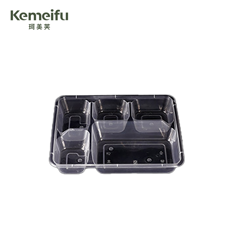 珂美芙 食品级加厚餐盒一次性餐盒 五格 个高清大图