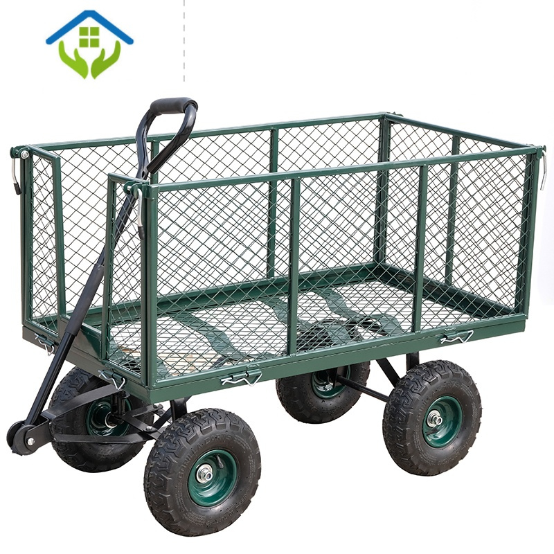 御蓝锦四轮拖车拉货小推车平板车网车老虎车搬运车载重家用运货车大号