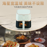飞利浦(PHILIPS) 空气炸锅 家用5L大容量可视 不用翻面 智能液晶触控 宽温域多功能电炸锅HD9455/50