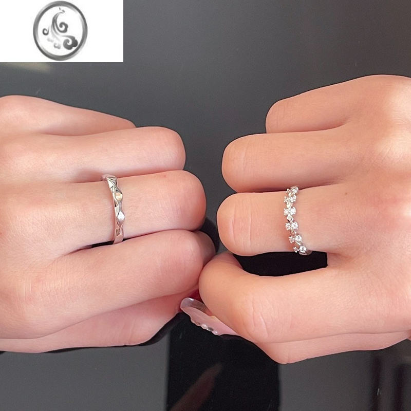 jimi银银为爱加冕情侣戒指一对男女对戒开口可调节轻奢小众情人节礼物