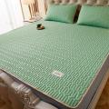 泰国乳胶凉席三件套1.2学生天丝空调软席子1.5冰丝1.8m床水洗夏季_165_127 1.0m（3.3英尺）床 果绿【纯乳胶填充凉感丝面料】