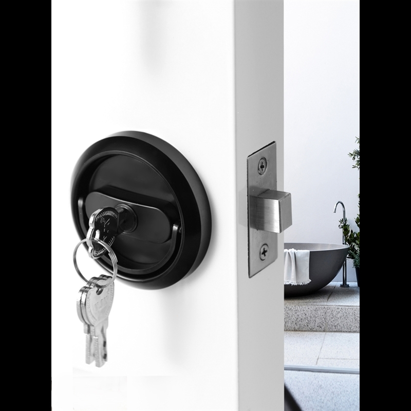 隐形古达门锁室内门锁家用通用型房门锁拉环锁具储藏室门双钩防盗锁