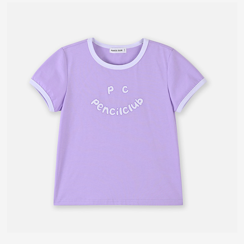 [1件3折]铅笔俱乐部童装2025夏装新款女童t恤儿童圆领上衣中大童百搭短袖