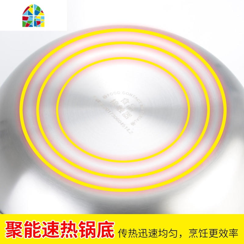 不锈钢雪平锅煮粉锅不粘锅煮食锅泡面锅铝汁锅粥锅奶锅辅食锅 FENGHOU 20cm不锈钢雪平锅不粘涂层高清大图
