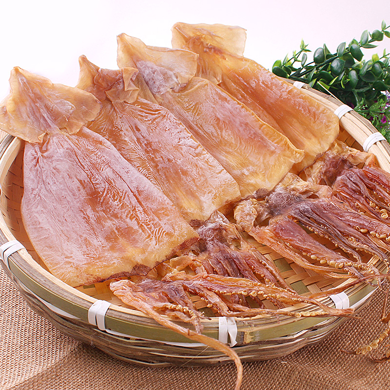 绿帝鱿鱼干肉厚紧实鲜香有嚼劲弹韧纯粹回甘醇鲜不腥300g高清大图