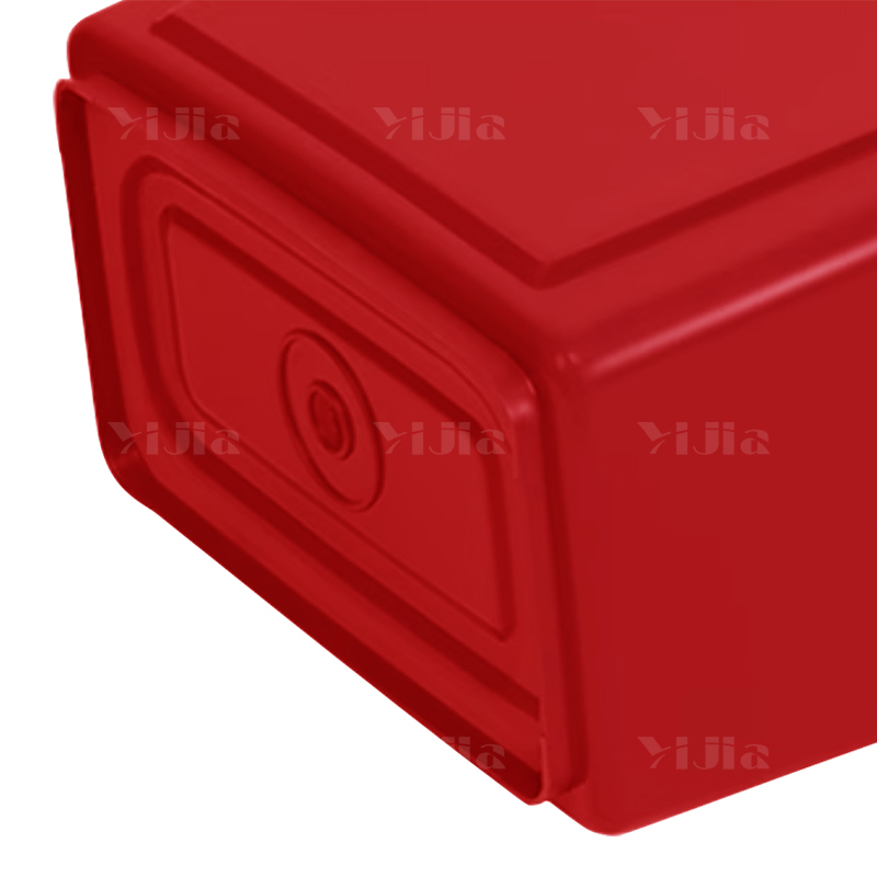 翌嘉YJ4122082 长方形夹缝翻盖分类垃圾桶 40L红色(有害垃圾)高清大图