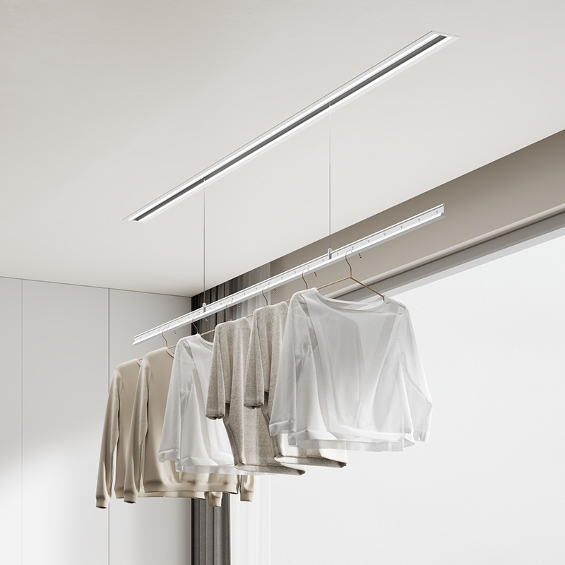 隐形电动晾衣架嵌入式隐藏阳台智能遥控升降家用自动晒晾衣杆机凉衣架