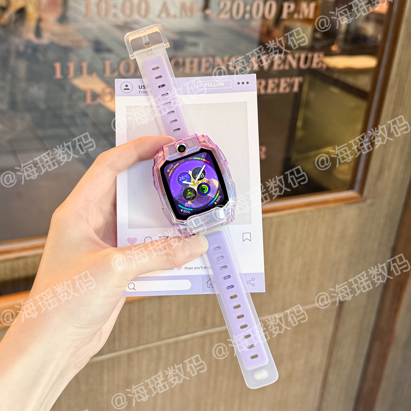 双层适用于小天才电话手表表带Z11/Z1/Z9液态硅胶z8a/z7s/z6pro/d3儿童保护套腕带配件秋冬款3139a 紫紫套 无