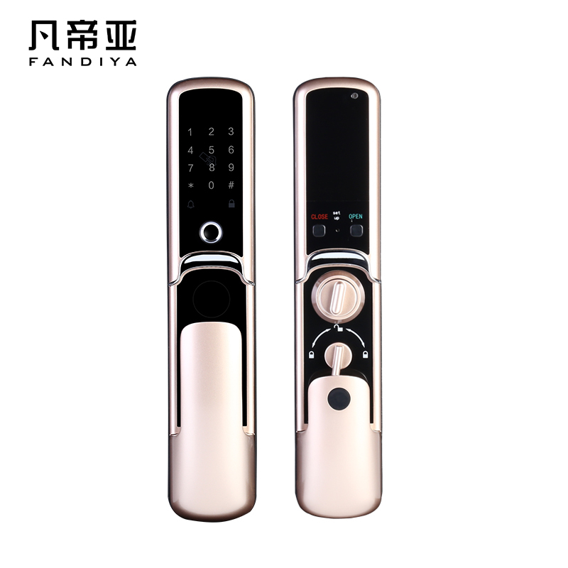 凡帝亚FDY-05HA智能门一步开门智能全自动锁体六种开锁方式指纹密码钥匙远程APP应急钥匙