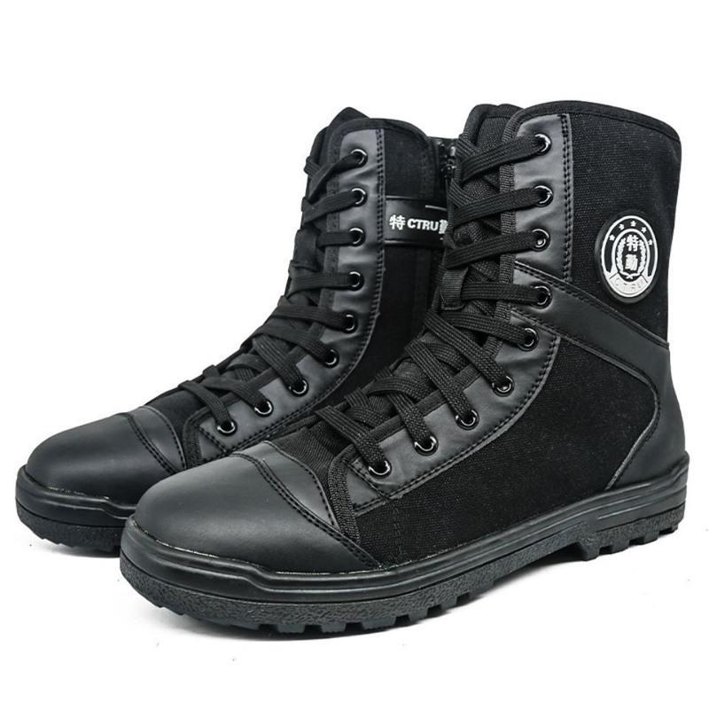 夏季特勤网眼35保安鞋特勤鞋户外高帮靴男靴作训鞋黑色春夏作战靴高帮