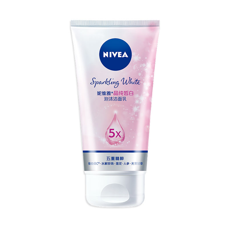 妮维雅(NIVEA)晶纯皙白泡沫洁面乳150g加量装(100g+50g) 深层净透(新老包装随机发)洗面奶 洁面高清大图
