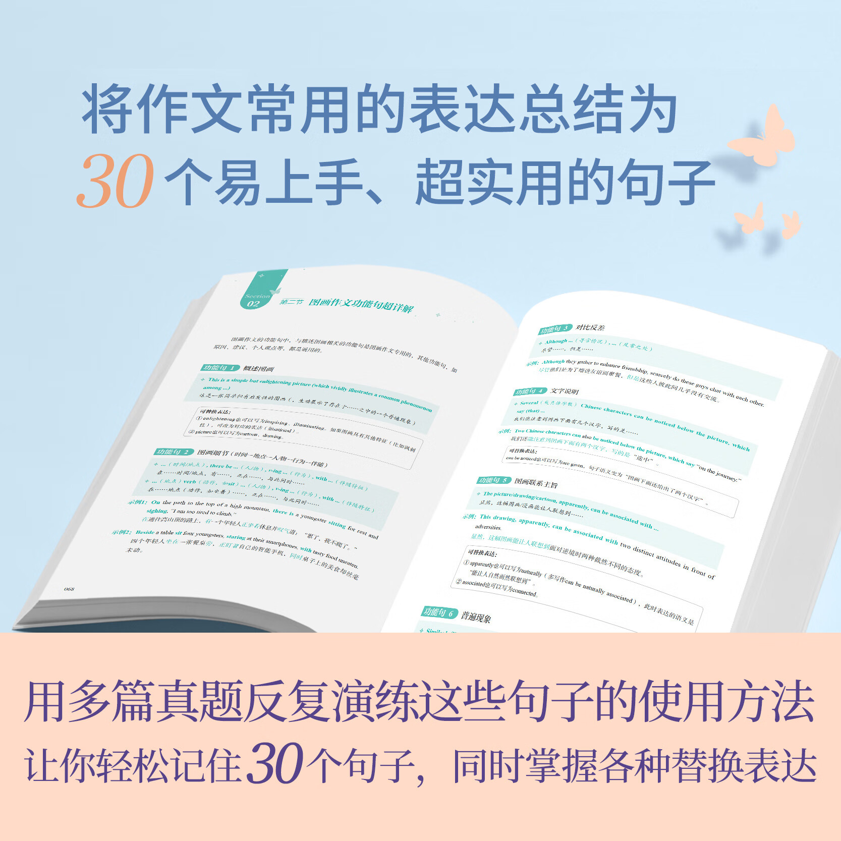 石雷鹏2023考研英语30个功能句搞定考研英语作文英语一英语二满分作文历年真题范文写作冲刺高清大图