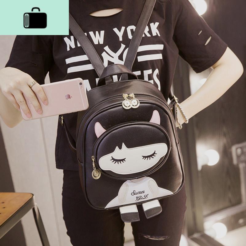 女士双肩包女韩版潮时尚休闲简约百搭背包校园学院风中学生书包NEWLAKE_871高清大图