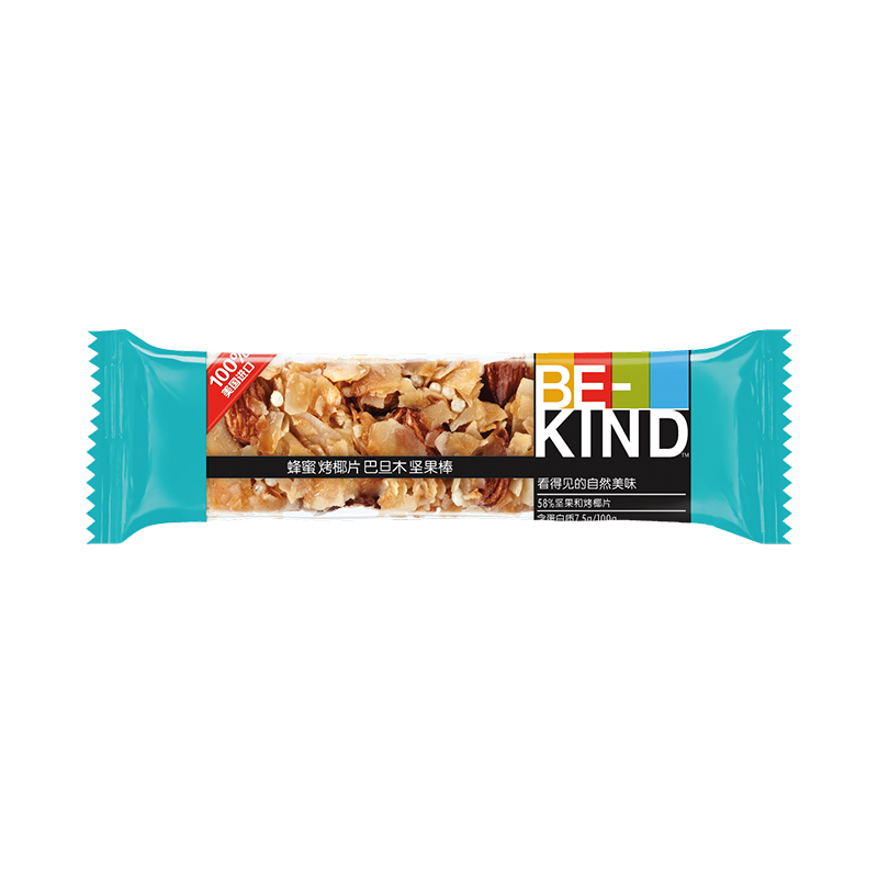 BE-KIND 蜂蜜烤椰片巴旦木坚果棒40g*1条 进口网红休闲健康办公室健身代餐零食食品