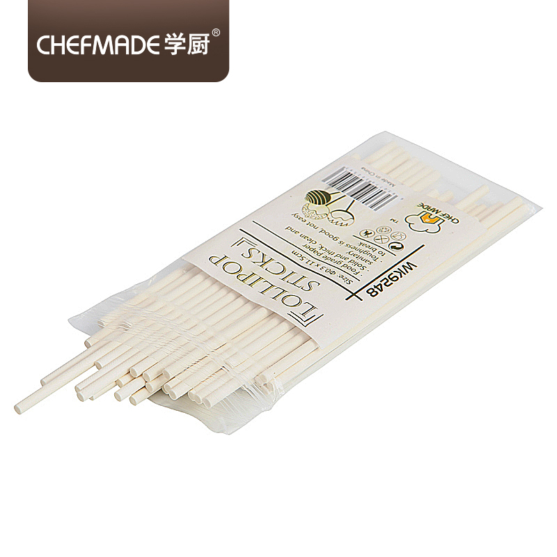 学厨 CHEFMADE 烘焙工具 棒棒糖纸棍棒纸材质DIY棒棒纸 48支装115*30*30mm 厨房工具WK9248