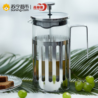 青苹果 咖啡壶 法压壶 冲茶壶 耐热玻璃 茶壶 过滤 不锈钢 1000ml