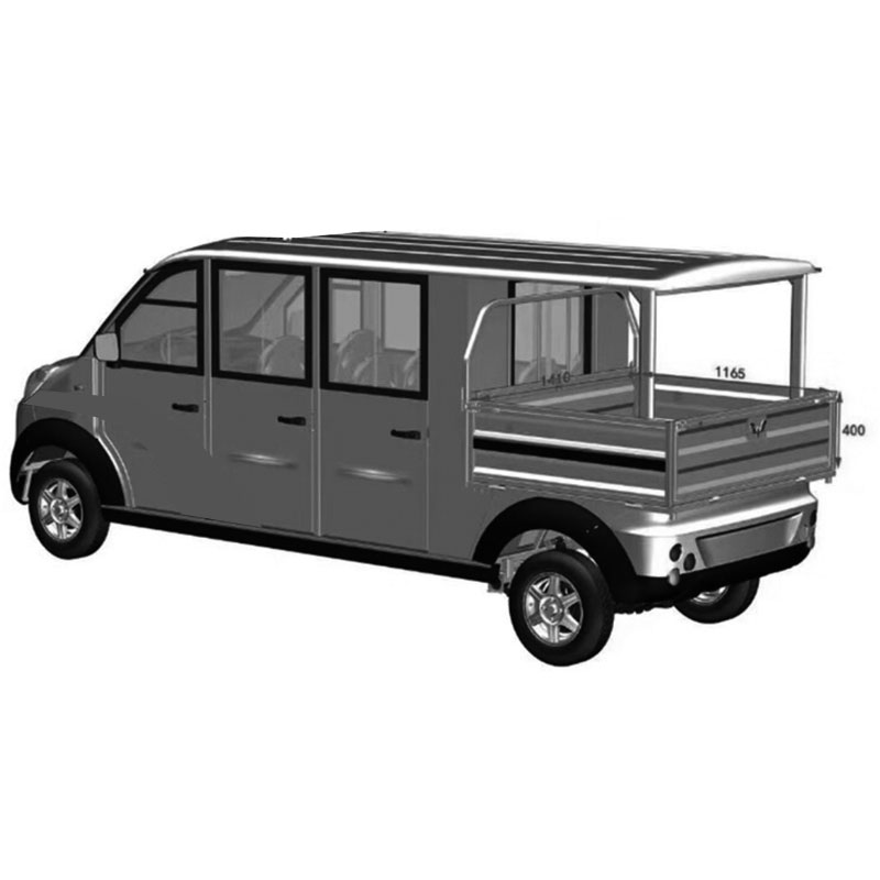 五菱封闭8座货斗电动巡逻车高清大图