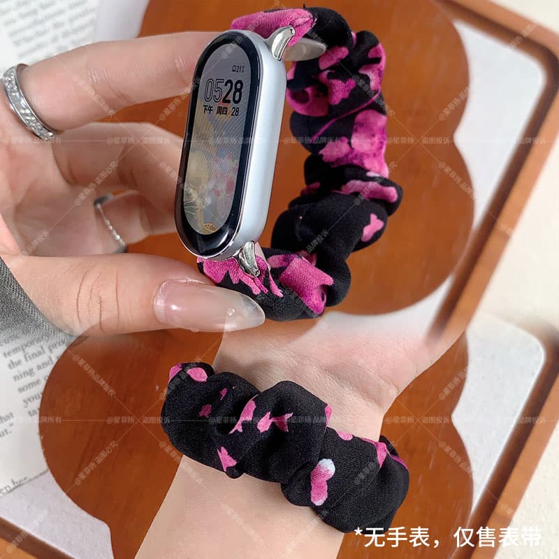 适用小米手环10表带大肠发圈手腕带9/8/7/6/5/4/3代NFC通用替换带智能配件小众高级感十九带新国风个性3264高清大图