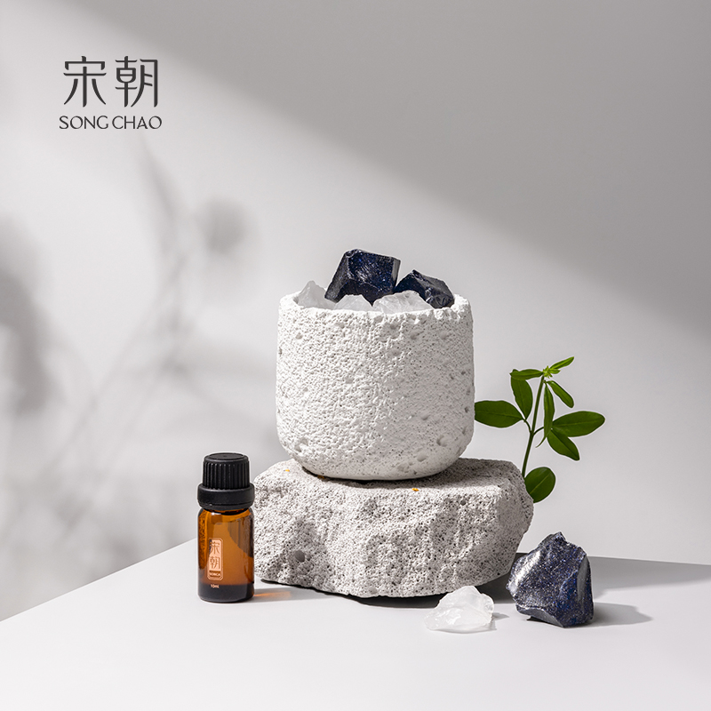 宋朝 冷山扩香石套装(月下金桂)扩香石:容器*1个+晶石(250g)*1袋+精油(10ml)*1瓶高清大图