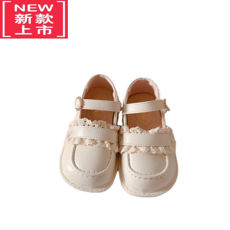 可莉允2022年春季新款童鞋小女孩甜美花边公主鞋韩版气质简约女童单皮鞋运动休闲鞋图片