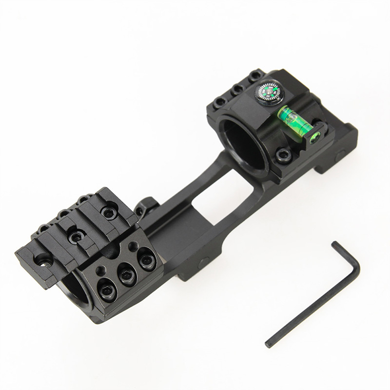 瞄准镜夹具25.4MM30MM通用管径20MM导轨连体夹具带导轨水平仪指北针管夹平衡一体瞄准器支架