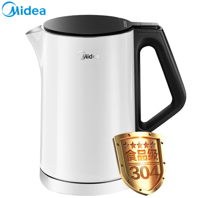 美的(Midea) 电水壶 HJ1508a 1.5L 双层防烫 食品级接触用不锈钢 一体无缝内胆