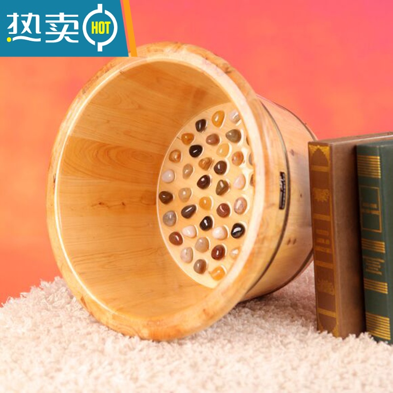 JING PING香柏木泡脚木桶按摩洗脚盆家用脚盆泡脚桶过小腿实木洗脚足浴木盆高清大图