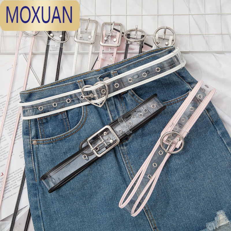 MOXUANins彩色透明腰带女装饰韩版个性时尚潮流牛仔裤腰带学生百搭皮带