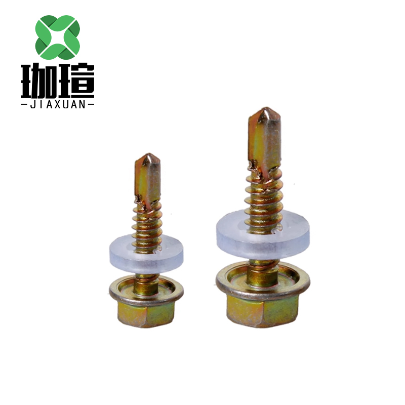 珈瑄 燕尾钉 彩锌外六角自攻螺丝钉子垫片螺钉燕尾螺丝 5.5*19mm 个高清大图