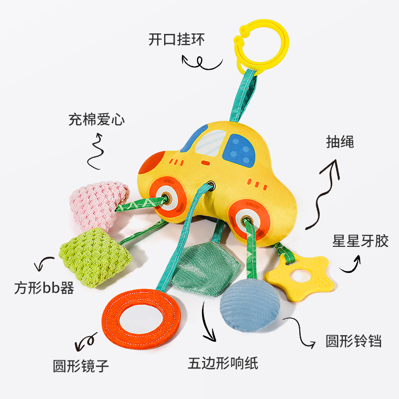 床挂拉拉乐【卡通汽车】可啃咬牙胶高清大图