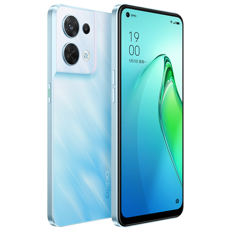 OPPO Reno8 晴空蓝 8GB+128GB 5G手机 天玑1300 旗舰芯片 长寿版 80W 超级闪充 5000 万水光人像三摄 全网通手机