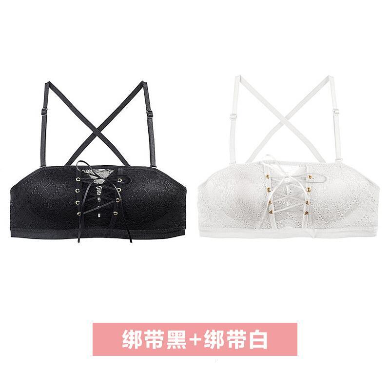 无肩带内衣拢上托抹胸胸罩背蕾丝胸贴文胸
