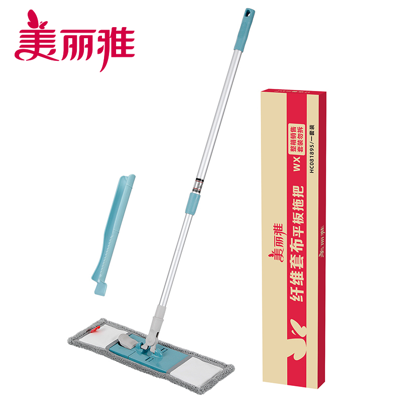 美丽雅(maryya) 纤维套布平板拖把单支+毛刷