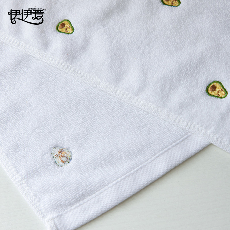 伊伊爱 YBH25182 牛油果 毛巾 白色高清大图