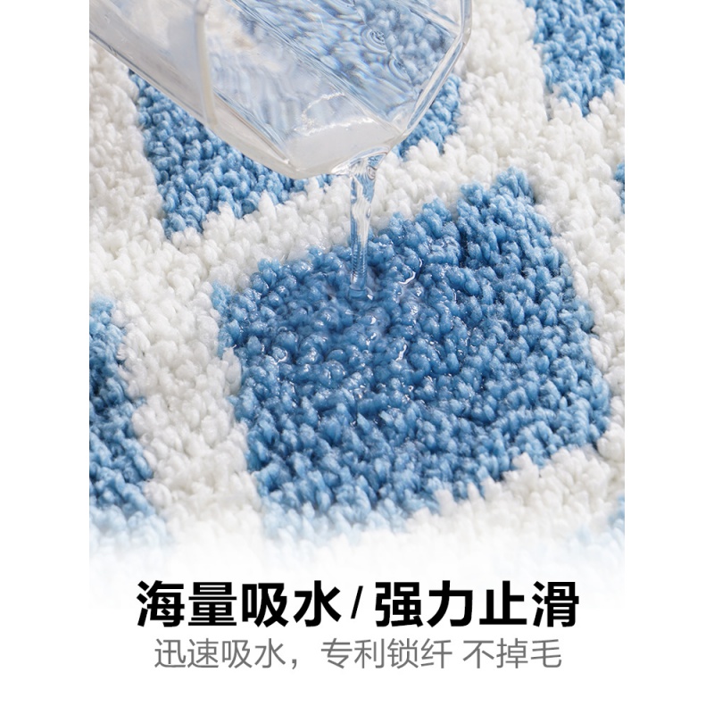 浴室卫生间洗手间家用口进小地毯厕所垫吸水地垫脚垫防滑垫 三维工匠高清大图