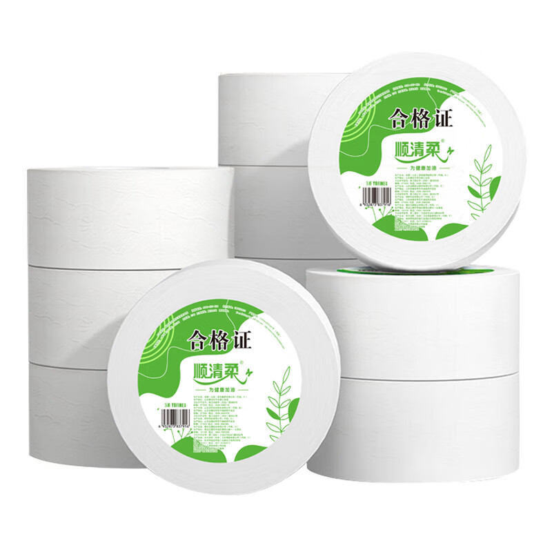 顺清柔有芯大卷纸4层400g*12卷 压花大盘纸酒店商场卫生纸整箱销售
