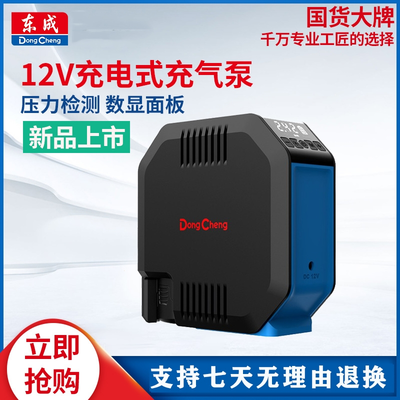东成(Dongcheng)车载充气泵小轿车便携式汽车用电动轮胎大功率加气泵打气泵筒
