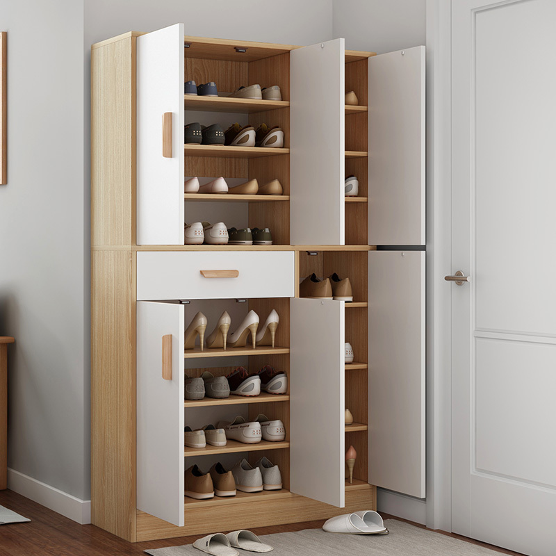 寻木匠加高鞋柜家用大容量省空间收纳窄鞋柜进口玄关柜带阳台储物柜