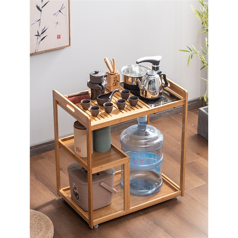 阿斯卡利移动茶台简约现代小茶桌家用茶具套装一体中式客厅小型茶几