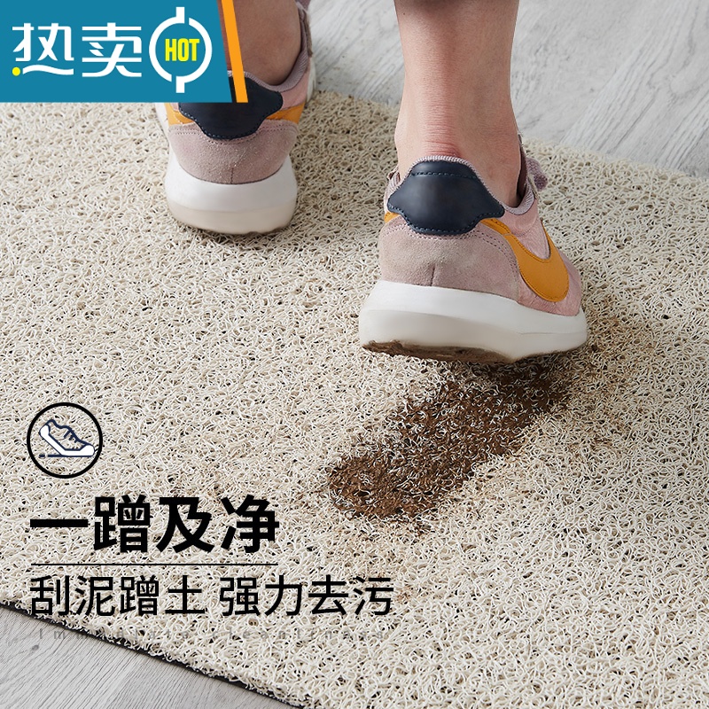 XIANCAI入户门垫卡通猪地垫门口玄关丝圈脚垫可剪裁地毯进门家用防滑地垫高清大图