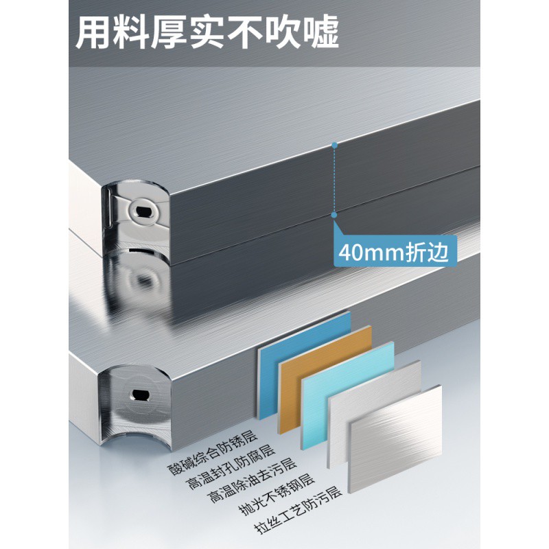 304不锈钢厨房置物架落地式多层收纳架子家用烤箱微波炉架储物架收纳层架 三维工匠高清大图